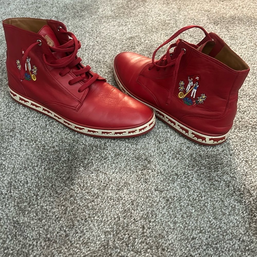 Red ballys in very good condition wore one time, out New Orleans hip hop store